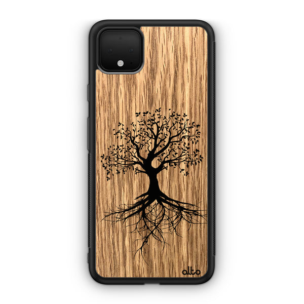 Google Pixel 6, 6Pro, 5A Wooden Case - Tree of Life Design | Oak Wood |Lightweight, Hand Crafted, Carved Phone Case