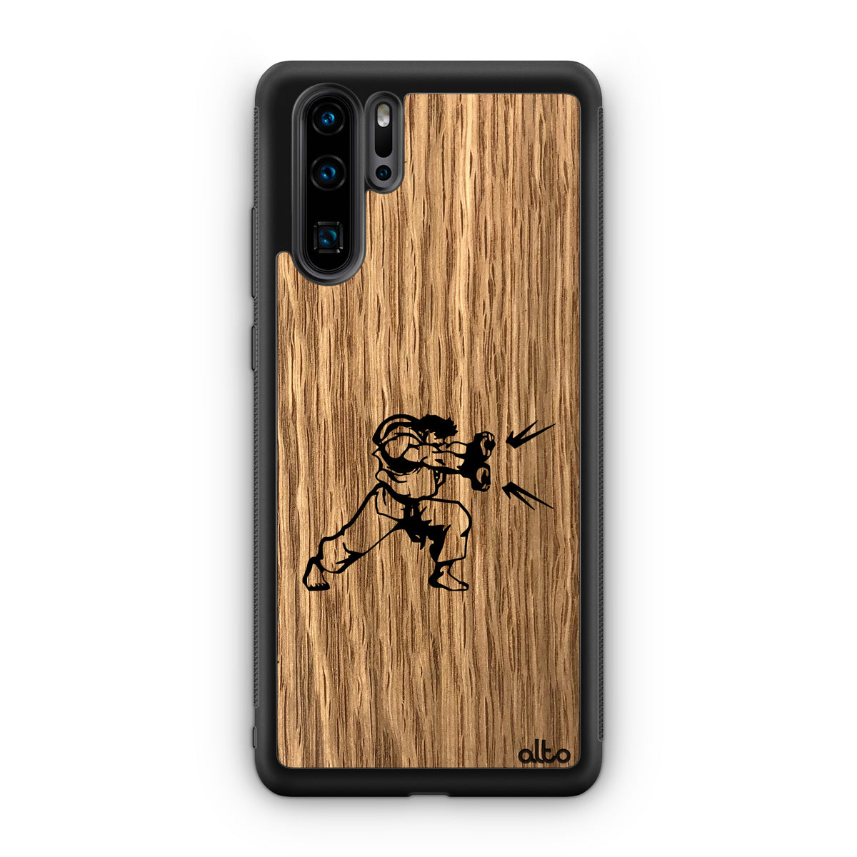 Huawei P40 P30 Pro P30 Lite Wooden Case Hadauken Design Oak Wood